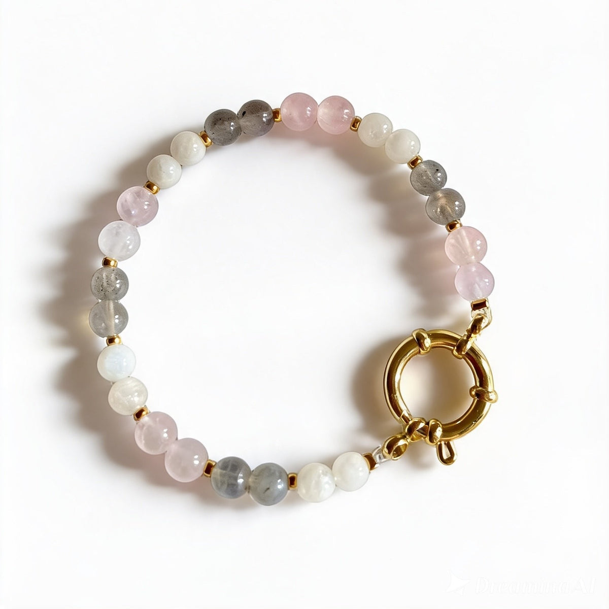 Moonstone, rose quartz and labradorite handmade bracelet – Brume bracelet by Cayumi