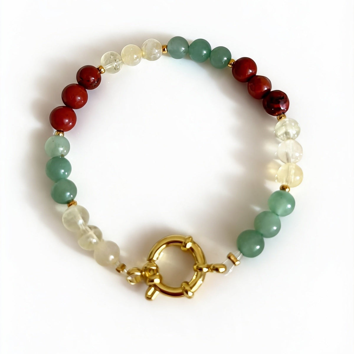 Red jasper, green aventurine and citrine handmade bracelet – Terra bracelet by Cayumi