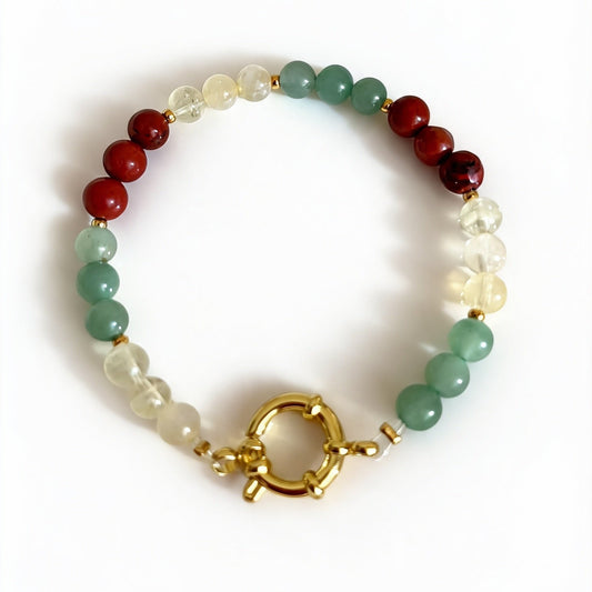 Red jasper, green aventurine and citrine handmade bracelet – Terra bracelet by Cayumi